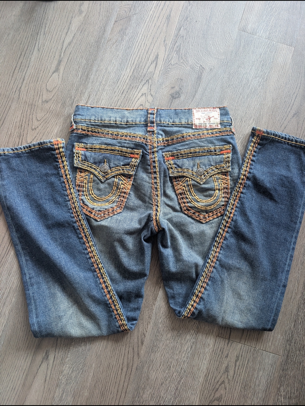 True Religion Embroidered Straight Jeans